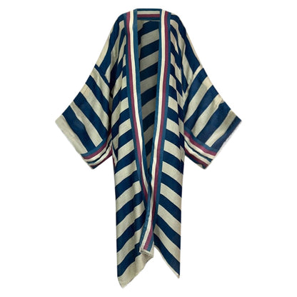 Striped Kimono Cardigan – Timeless Chic Open Front Cover Up
