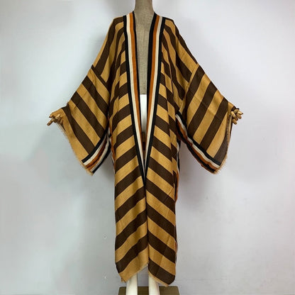 Striped Kimono Cardigan – Timeless Chic Open Front Cover Up
