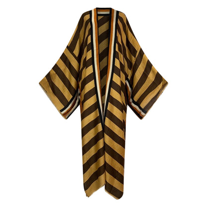 Striped Kimono Cardigan – Timeless Chic Open Front Cover Up