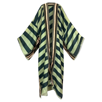 Striped Kimono Cardigan – Timeless Chic Open Front Cover Up