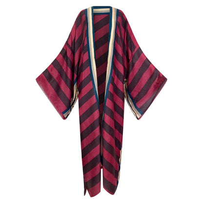 Striped Kimono Cardigan – Timeless Chic Open Front Cover Up